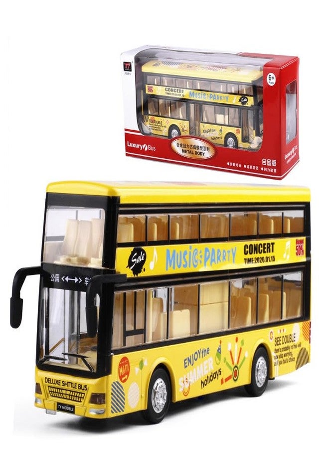 Ixora Plastic Kids Metal Bus Toy Die-Cast Double Decker Metal Bus 7.5 inch Luxury Bus 4 Wheel with 2 Openable Doors & Light Music (Multi Color) (c) - Image 3